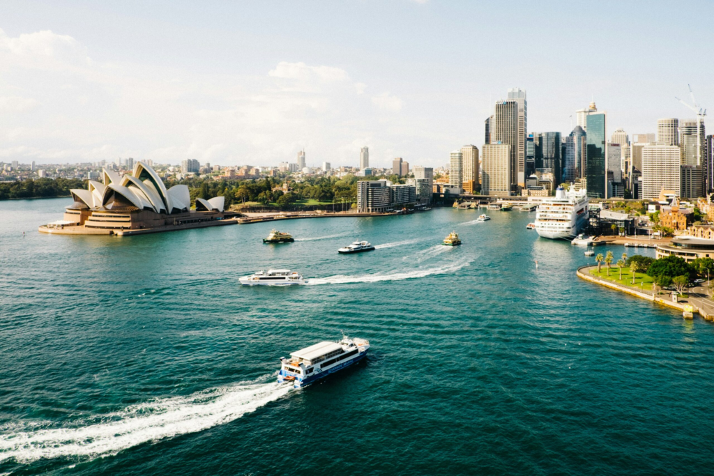A view of the harbor in Sydney Australia