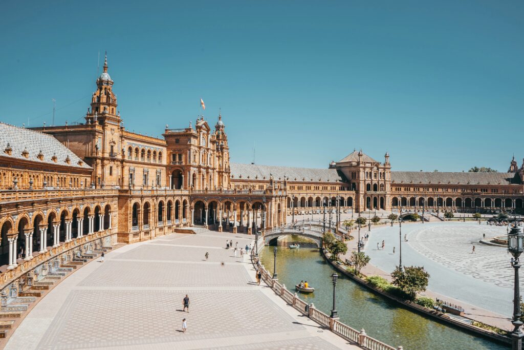 View of Plaza de España in Sevilla, Spain