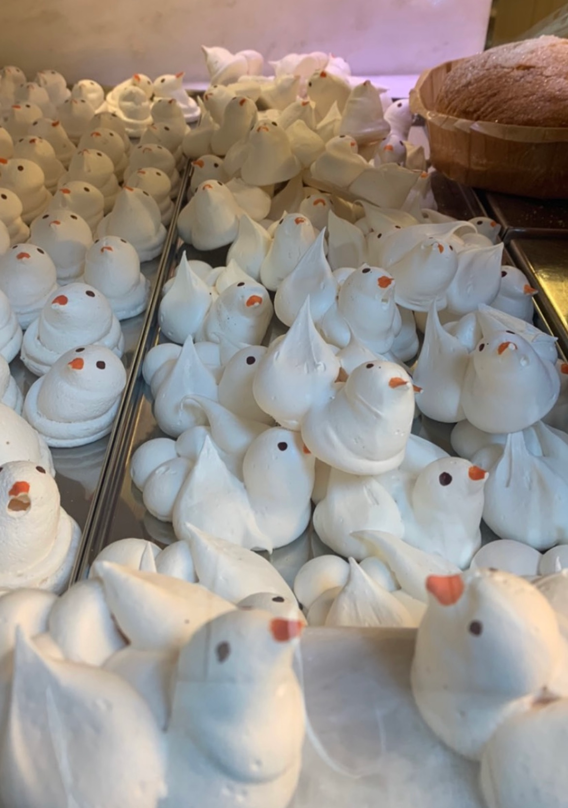Italian murangue pastries shaped as ducks