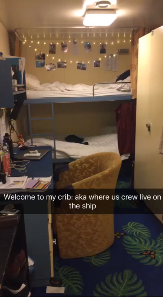 crew member cabin on a cruise ship